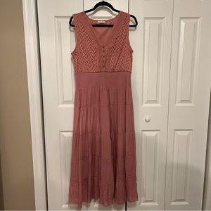 Dusty rose boho maxi dress